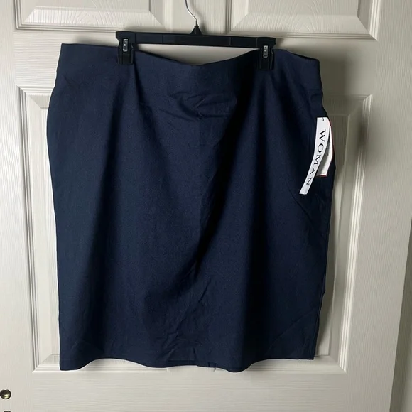 Navy Straight Skirt - Picture 1 of 6